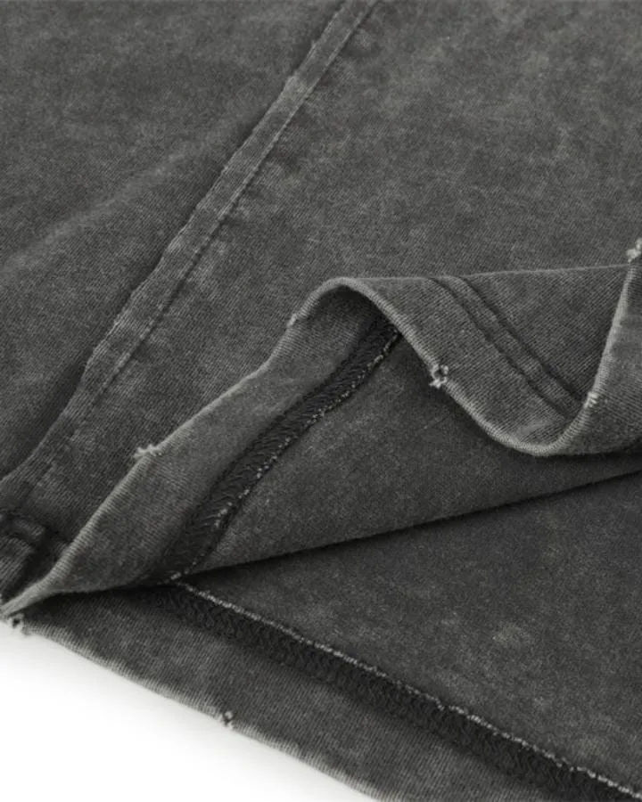 KIIKIO Simple Washed Panel Seam Long-Sleeve T-Shirt