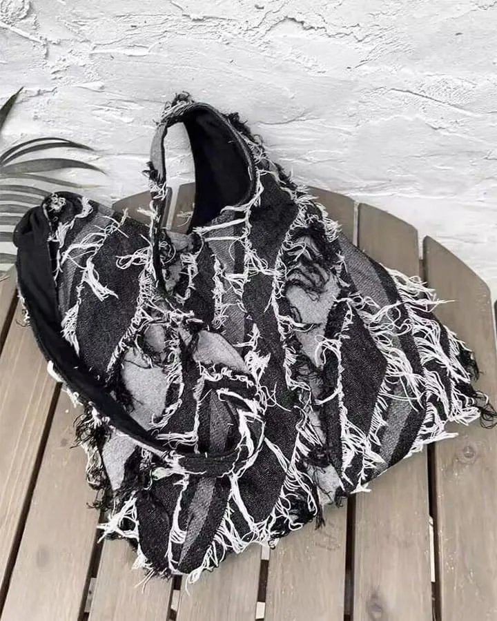KIIKIO Grunge Distressed Shoulder Bag