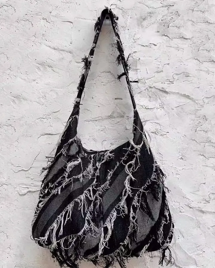 KIIKIO Grunge Distressed Shoulder Bag