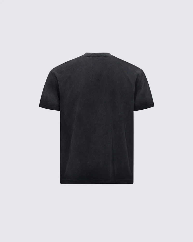 KIIKIO Dark Distressed Angel Wing Print T-Shirt