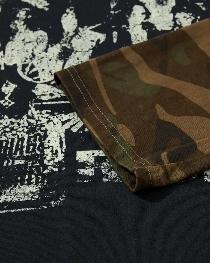 KIIKIO Distressed Camo Layered Graphic T-Shirt