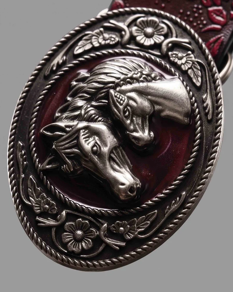 KIIKIO RED RUST Series | Gothic Embossed Leather Belt