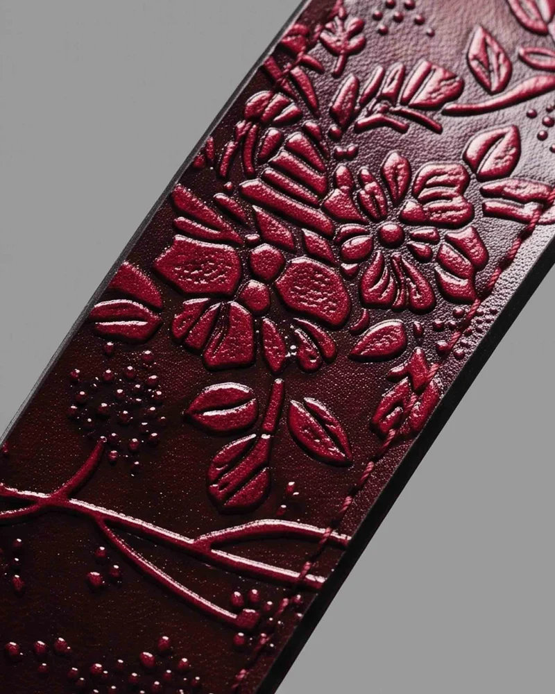 KIIKIO RED RUST Series | Gothic Embossed Leather Belt