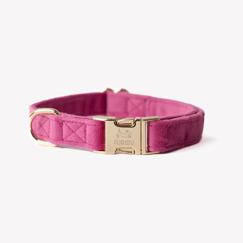 Samt-Hundehalsband Magenta
