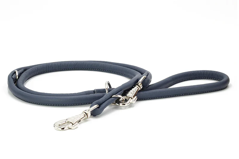 Lederleine rundgenäht 2m Silber - Jeans