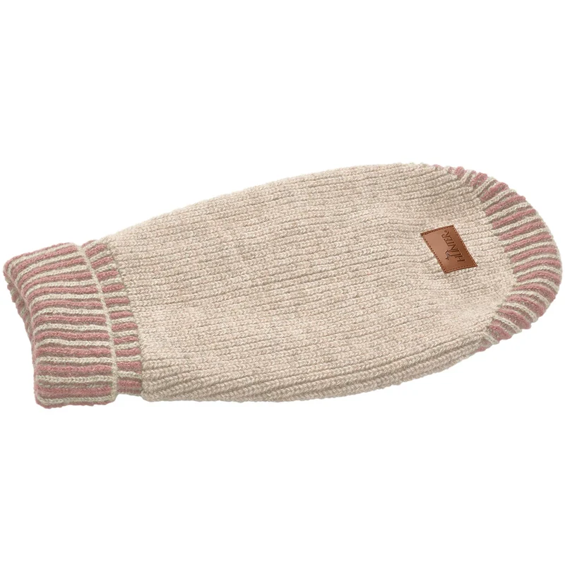 Hundepullover Odense mit Mütze Set creme/rosa