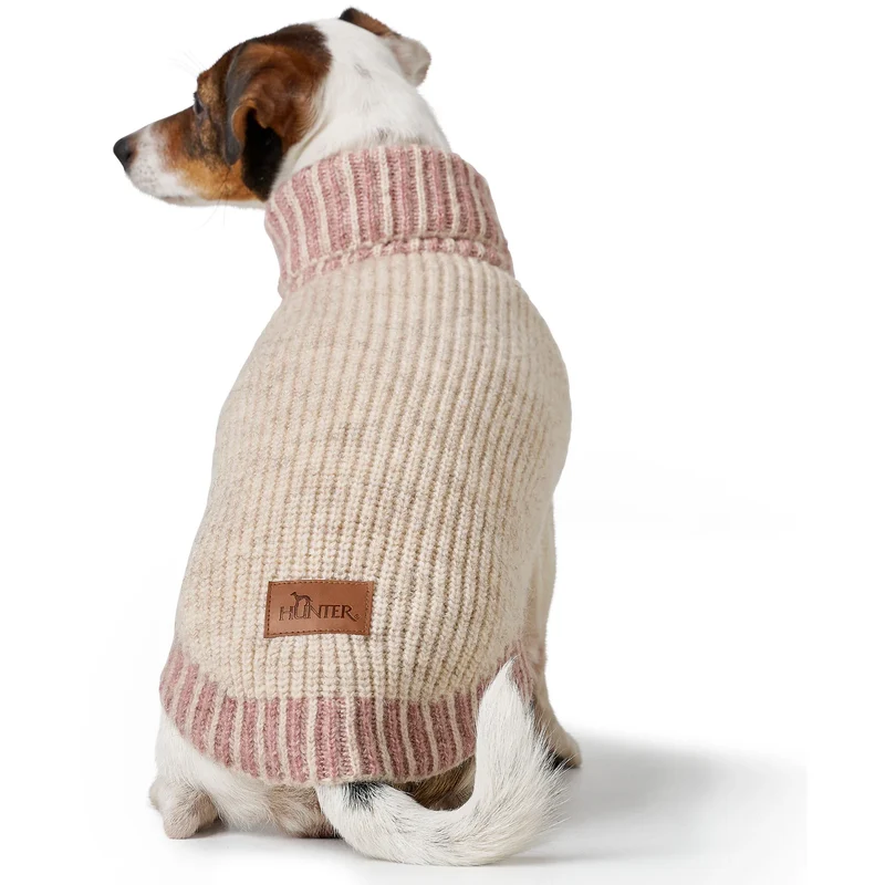 Hundepullover Odense mit Mütze Set creme/rosa