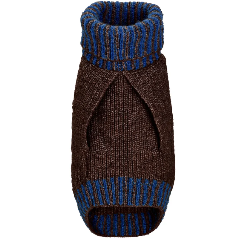 Hundepullover Odense mit Mütze Set braun/blau