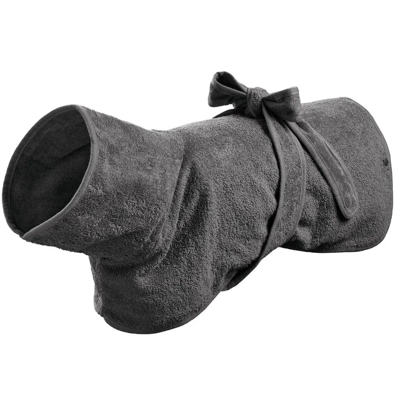 Hunde-Bademantel Riga grau