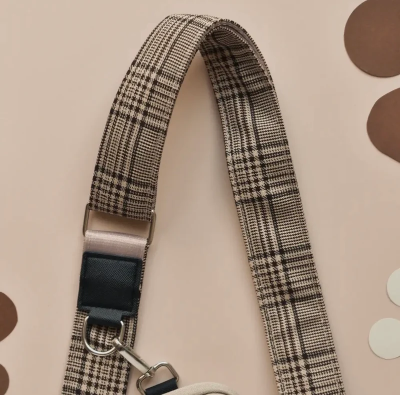 Gassitasche Gurt / braunes Pup Plaid