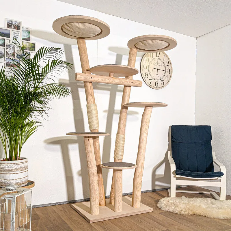 Naturkratzbaum C0051 Kratzbaum Natur Holz Design 195 cm hoch Katzenbaum