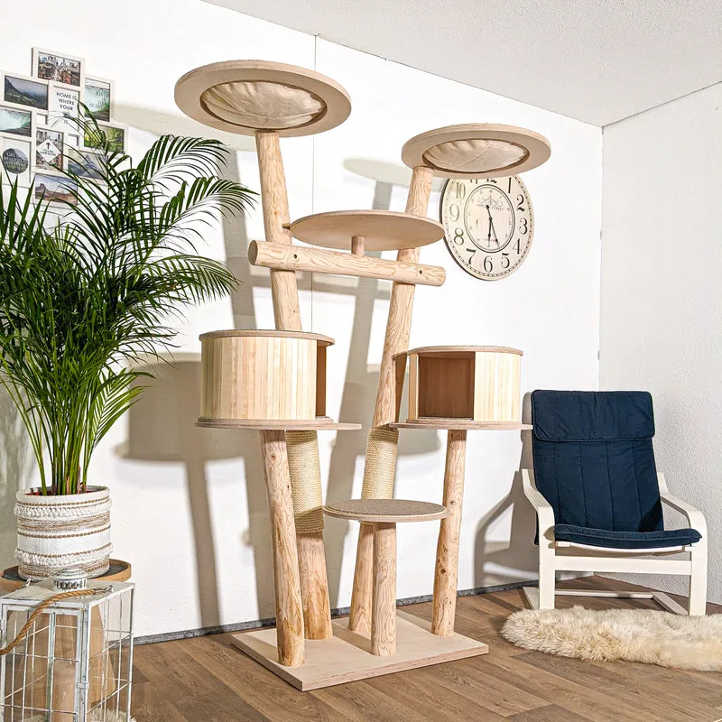 Naturkratzbaum C0052 Kratzbaum Natur Holz Design 190 cm hoch Katzenbaum