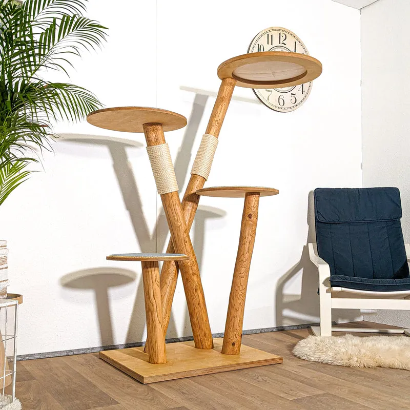 Naturkratzbaum C0050 Kratzbaum Natur Holz Design 160 cm hoch Katzenbaum
