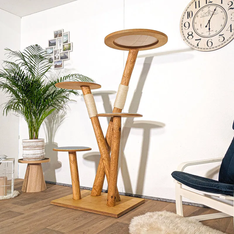 Naturkratzbaum C0050 Kratzbaum Natur Holz Design 160 cm hoch Katzenbaum