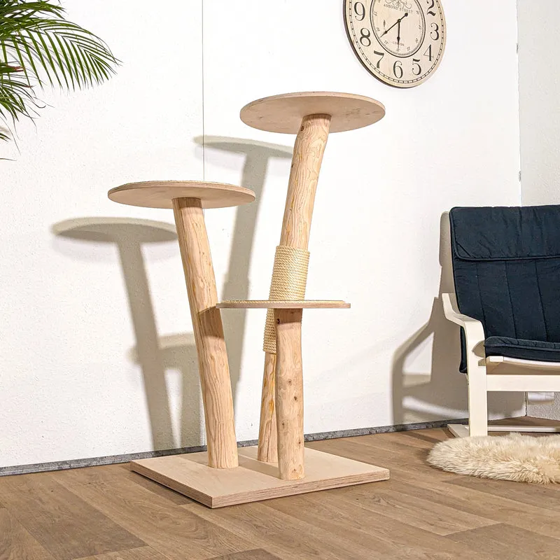 Naturkratzbaum C0048 Kratzbaum Natur Holz Design 120 cm hoch Katzenbaum