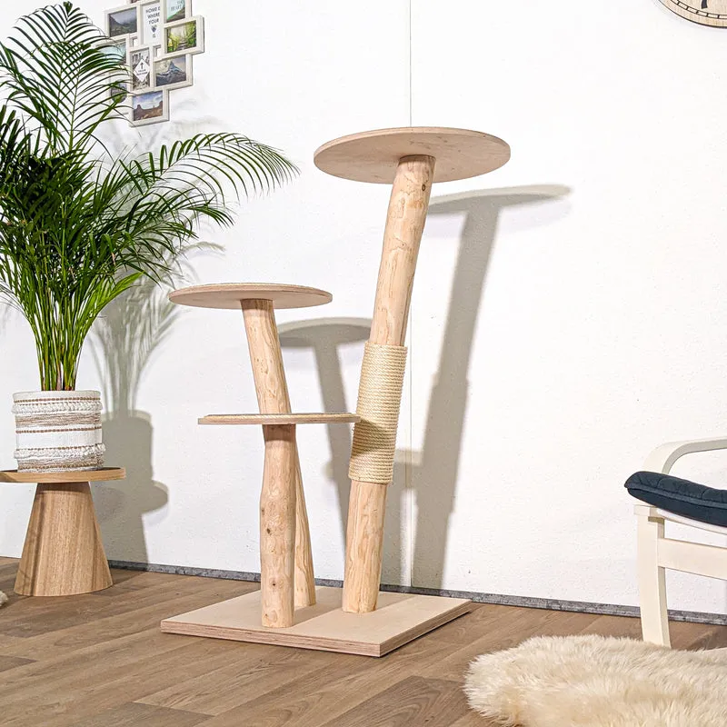 Naturkratzbaum C0048 Kratzbaum Natur Holz Design 120 cm hoch Katzenbaum