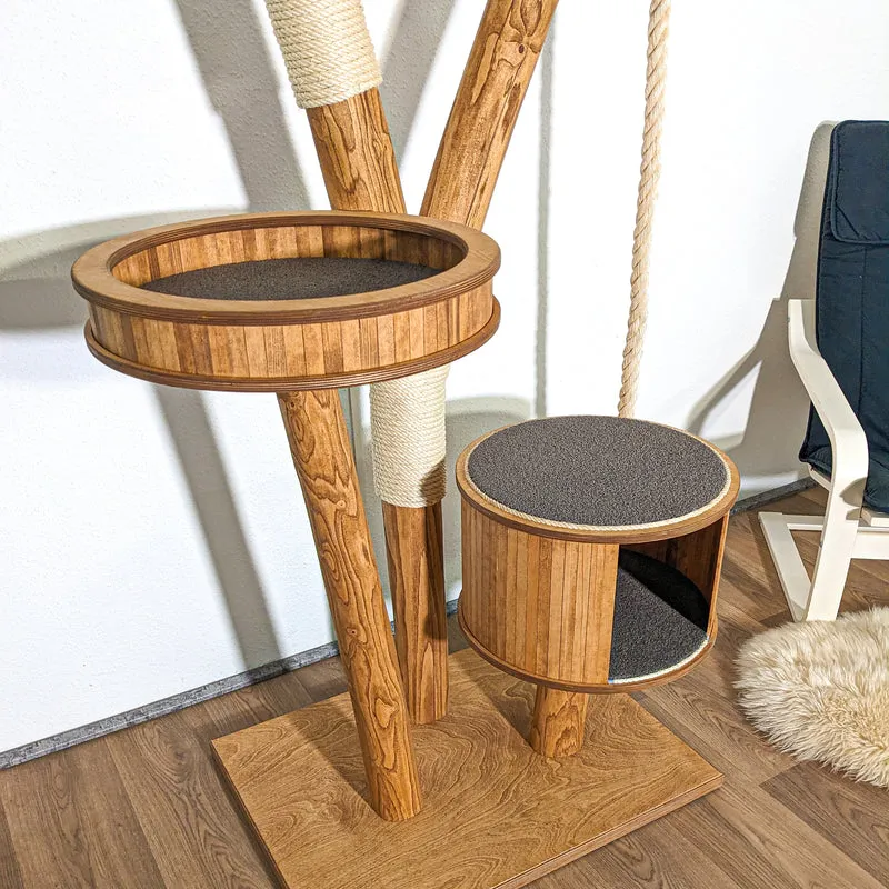 Naturkratzbaum C0046 Kratzbaum Natur Holz Design 180 cm hoch Katzenbaum