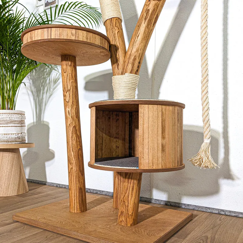 Naturkratzbaum C0046 Kratzbaum Natur Holz Design 180 cm hoch Katzenbaum