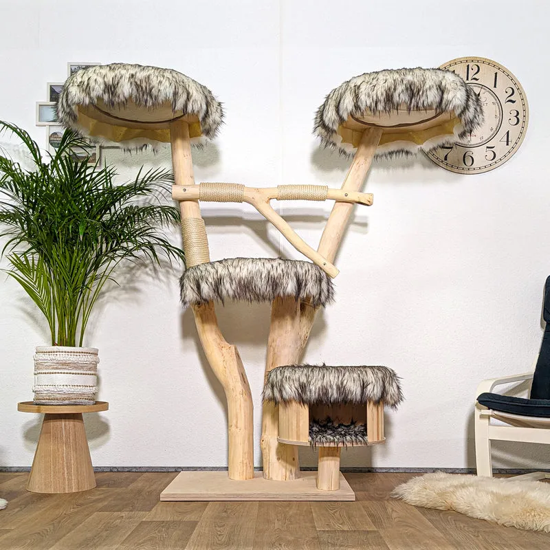 Naturkratzbaum 4292 Kratzbaum Natur Holz Design 170 cm hoch Katzenbaum