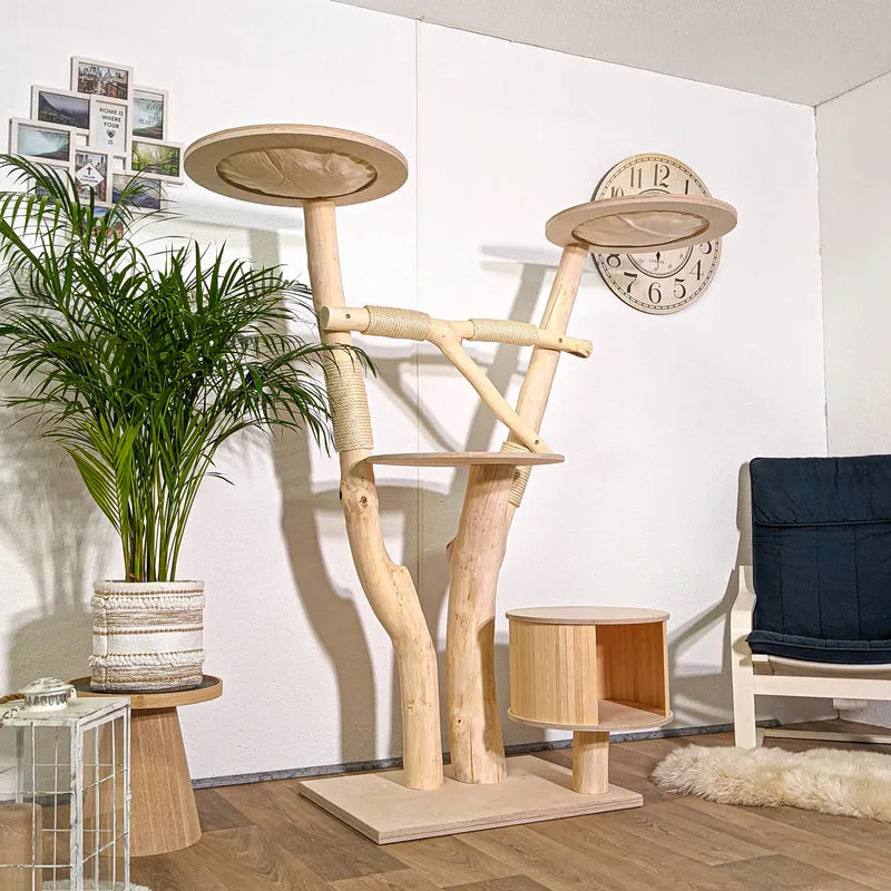Naturkratzbaum 4292 Kratzbaum Natur Holz Design 170 cm hoch Katzenbaum
