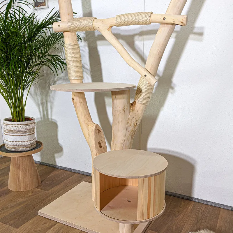 Naturkratzbaum 4292 Kratzbaum Natur Holz Design 170 cm hoch Katzenbaum