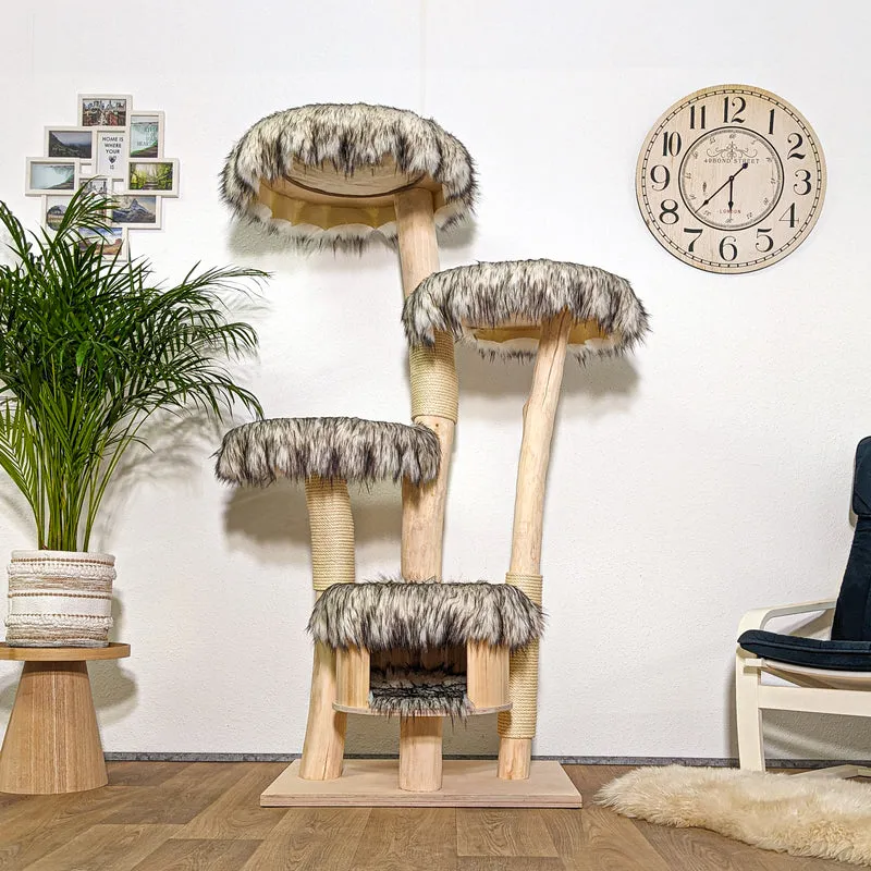Naturkratzbaum 4291 Kratzbaum Natur Holz Design 175 cm hoch Katzenbaum