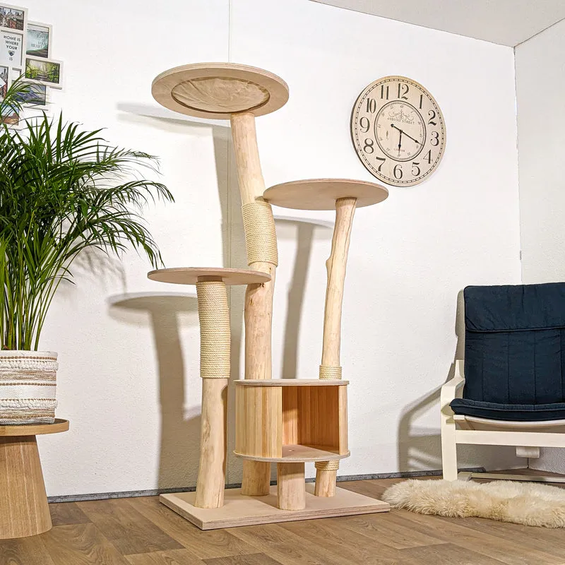 Naturkratzbaum 4291 Kratzbaum Natur Holz Design 175 cm hoch Katzenbaum