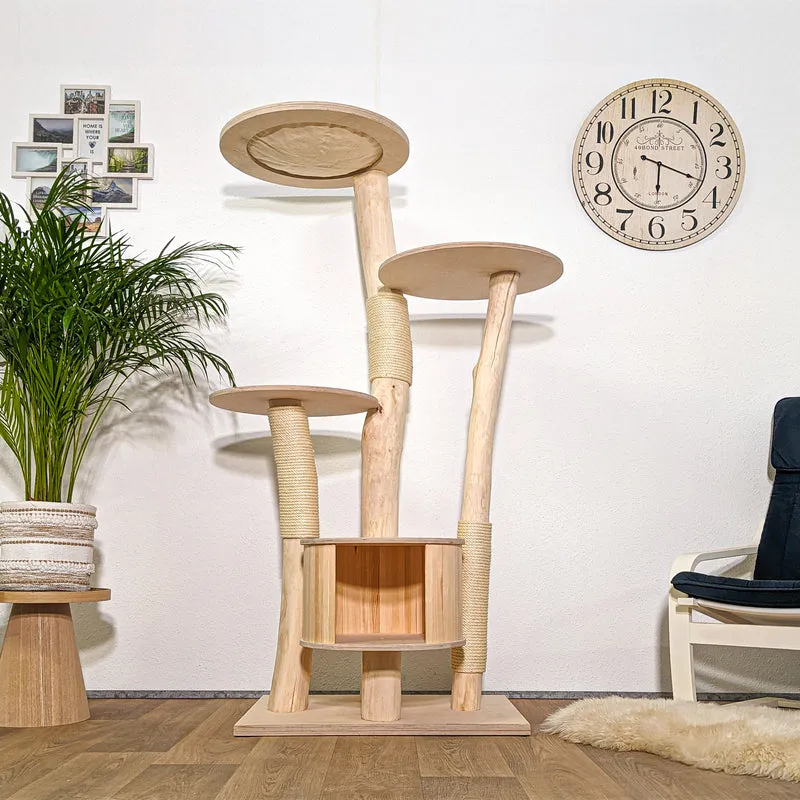 Naturkratzbaum 4291 Kratzbaum Natur Holz Design 175 cm hoch Katzenbaum