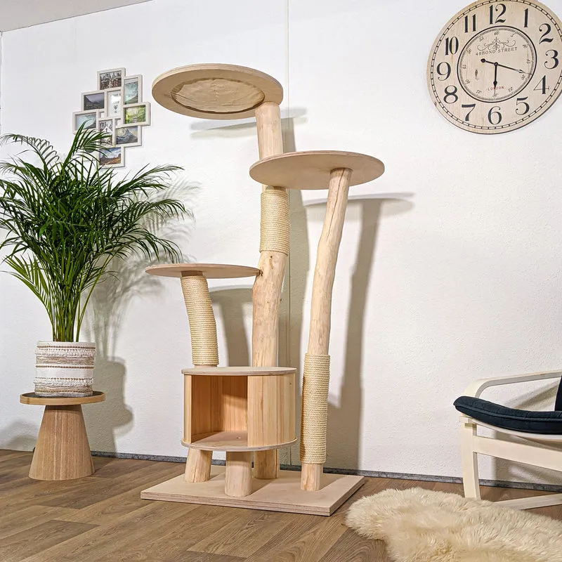 Naturkratzbaum 4291 Kratzbaum Natur Holz Design 175 cm hoch Katzenbaum