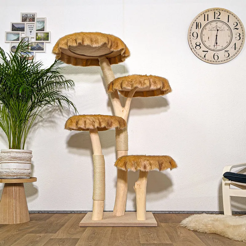 Naturkratzbaum 4290 Kratzbaum Natur Holz Design 155 cm hoch Katzenbaum