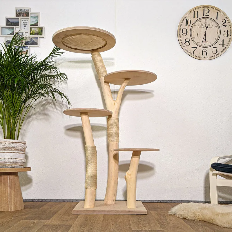 Naturkratzbaum 4290 Kratzbaum Natur Holz Design 155 cm hoch Katzenbaum
