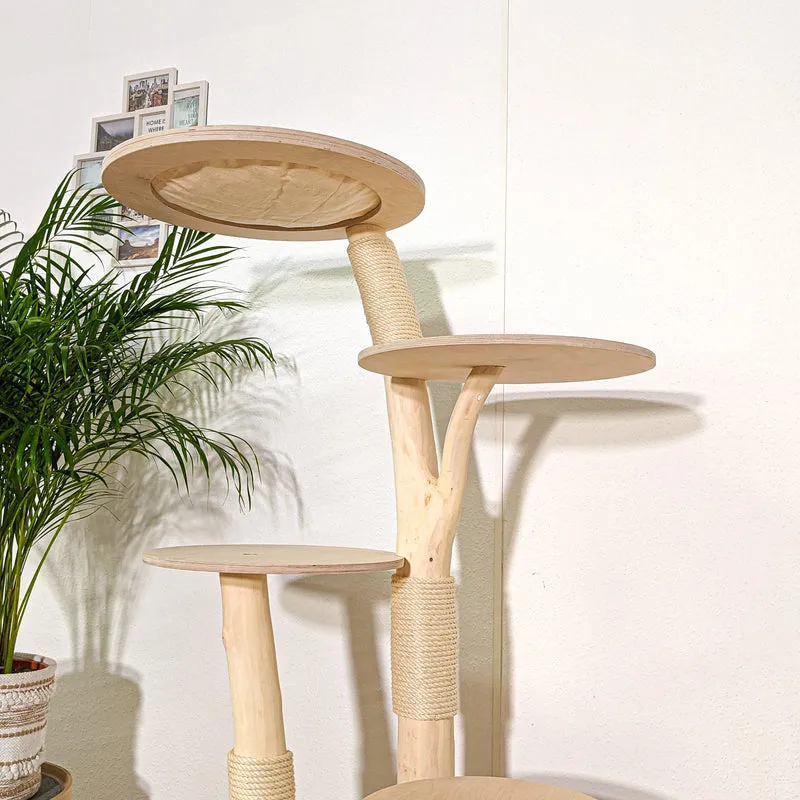 Naturkratzbaum 4290 Kratzbaum Natur Holz Design 155 cm hoch Katzenbaum