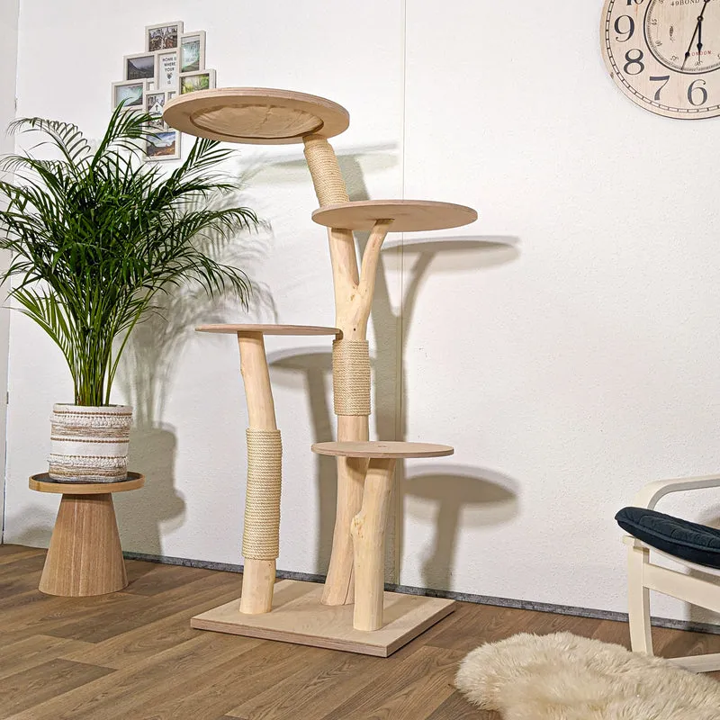 Naturkratzbaum 4290 Kratzbaum Natur Holz Design 155 cm hoch Katzenbaum