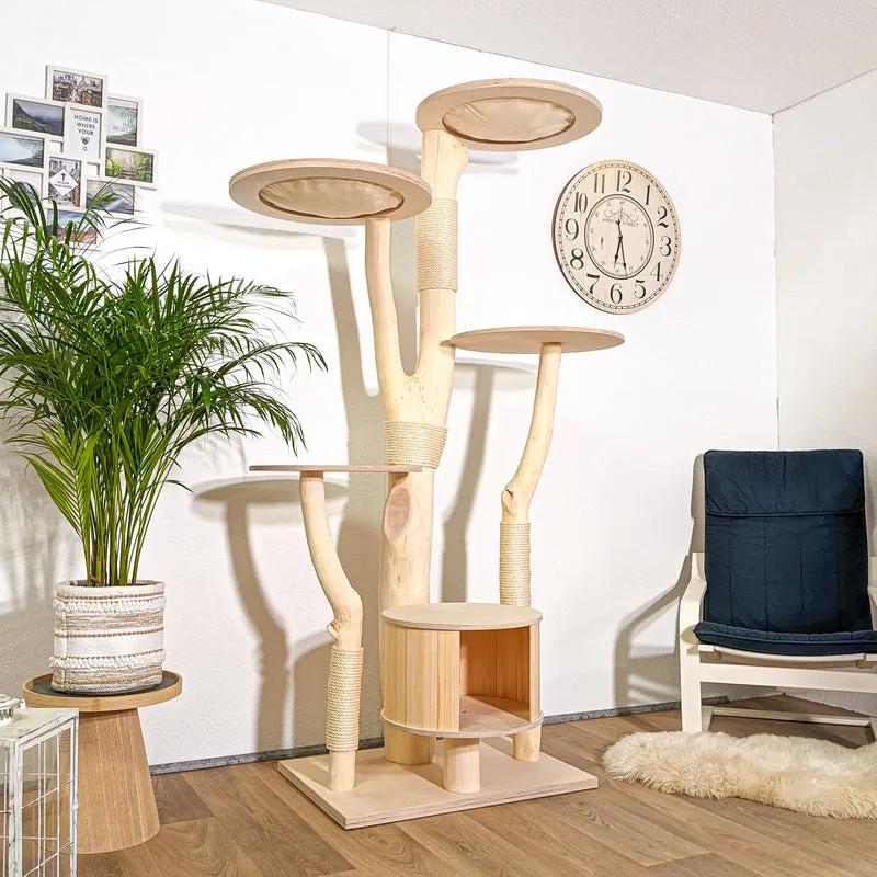 Naturkratzbaum 4289 Kratzbaum Natur Holz Design 200 cm hoch Katzenbaum