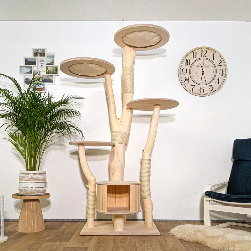 Naturkratzbaum 4289 Kratzbaum Natur Holz Design 200 cm hoch Katzenbaum