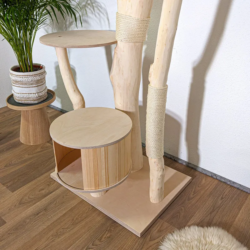 Naturkratzbaum 4289 Kratzbaum Natur Holz Design 200 cm hoch Katzenbaum