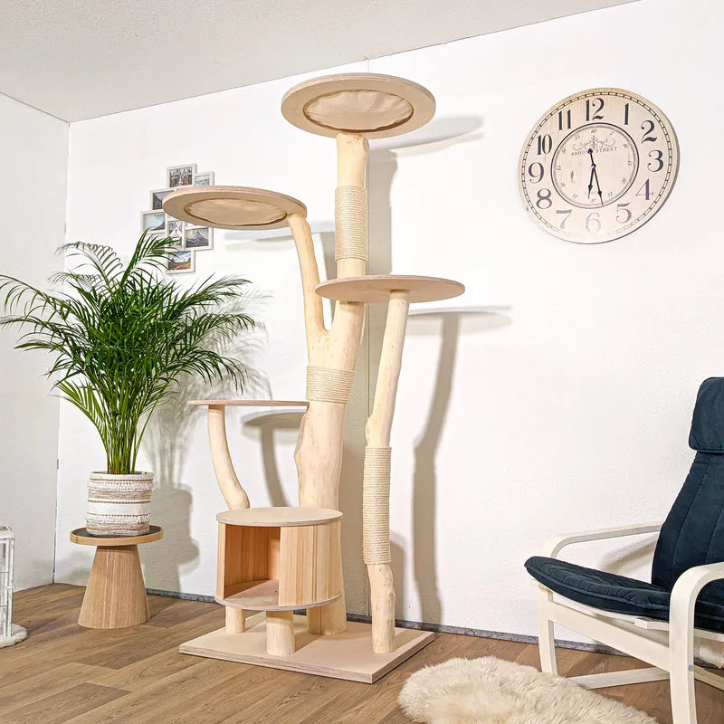 Naturkratzbaum 4289 Kratzbaum Natur Holz Design 200 cm hoch Katzenbaum