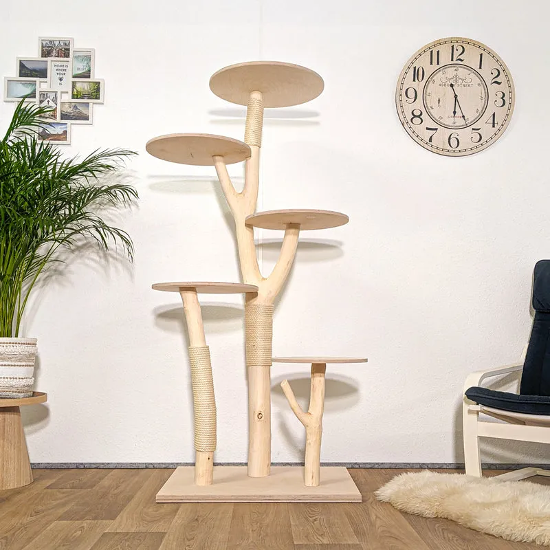 Naturkratzbaum 4283 Kratzbaum Natur Holz Design 174 cm hoch Katzenbaum