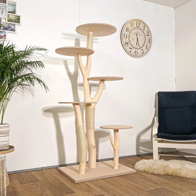 Naturkratzbaum 4283 Kratzbaum Natur Holz Design 174 cm hoch Katzenbaum