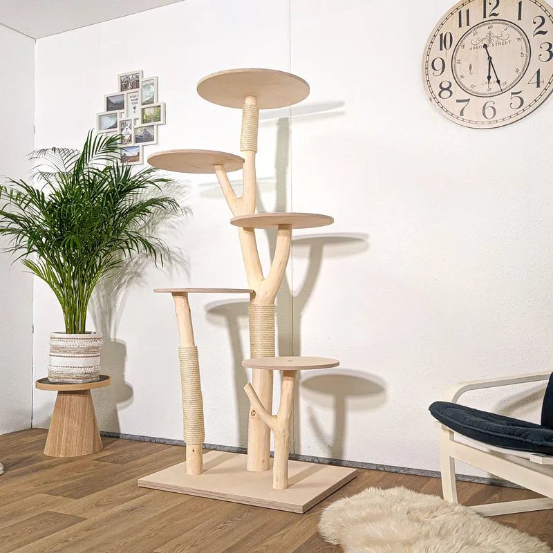 Naturkratzbaum 4283 Kratzbaum Natur Holz Design 174 cm hoch Katzenbaum