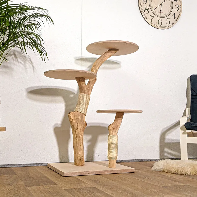 Naturkratzbaum 4284 Kratzbaum Natur Holz Design 115 cm hoch Katzenbaum