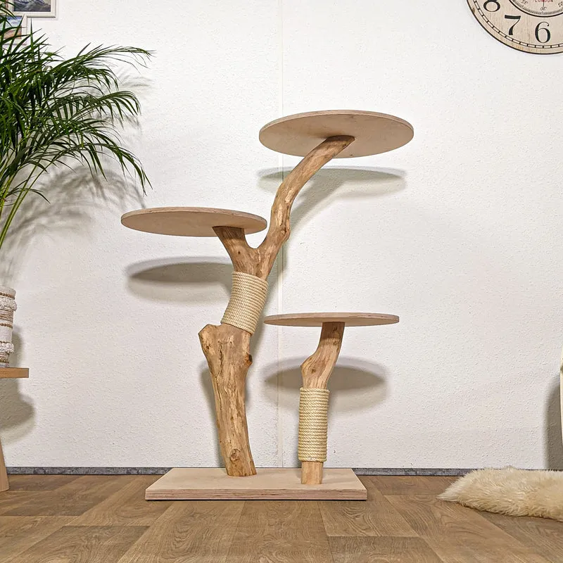 Naturkratzbaum 4284 Kratzbaum Natur Holz Design 115 cm hoch Katzenbaum