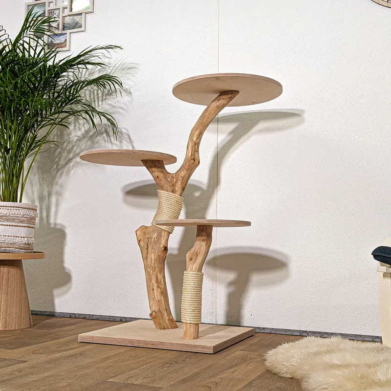 Naturkratzbaum 4284 Kratzbaum Natur Holz Design 115 cm hoch Katzenbaum