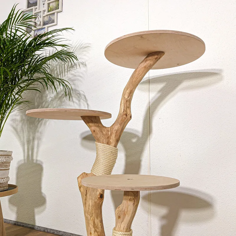 Naturkratzbaum 4284 Kratzbaum Natur Holz Design 115 cm hoch Katzenbaum