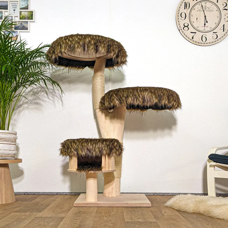 Naturkratzbaum 4285 Kratzbaum Natur Holz Design 135 cm hoch Katzenbaum