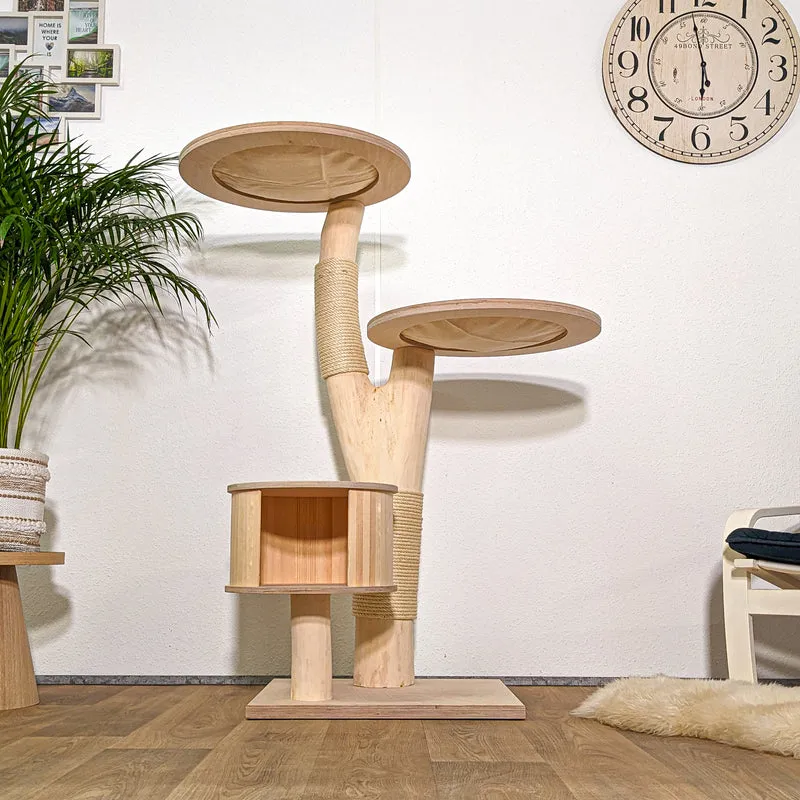 Naturkratzbaum 4285 Kratzbaum Natur Holz Design 135 cm hoch Katzenbaum