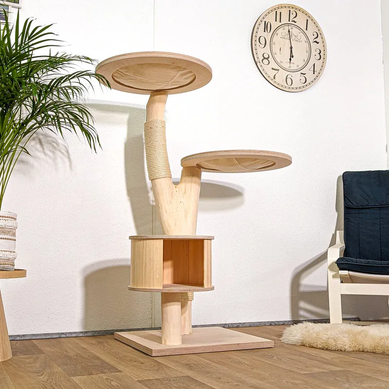 Naturkratzbaum 4285 Kratzbaum Natur Holz Design 135 cm hoch Katzenbaum