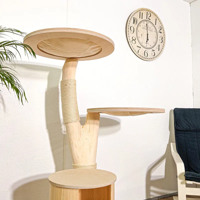 Naturkratzbaum 4285 Kratzbaum Natur Holz Design 135 cm hoch Katzenbaum
