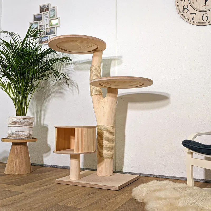 Naturkratzbaum 4285 Kratzbaum Natur Holz Design 135 cm hoch Katzenbaum