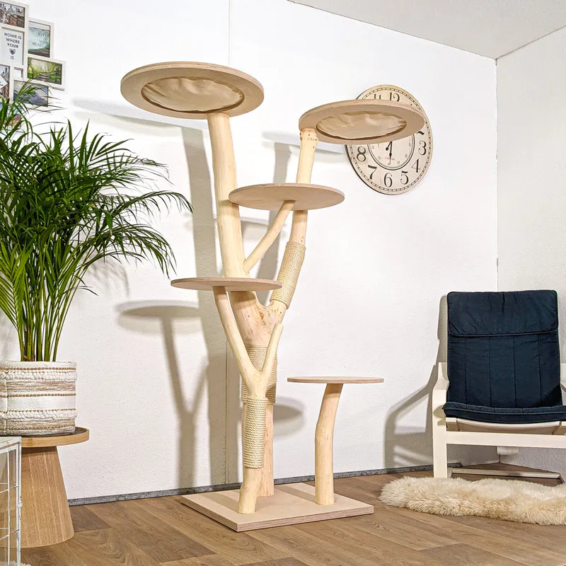 Naturkratzbaum 4286 Kratzbaum Natur Holz Design 174 cm hoch Katzenbaum